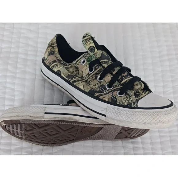 Converse Unisex Sz. 4 MEN 6 WOMEN Chuck Taylor All Star Cash Money Print Canvas - Picture 2 of 6